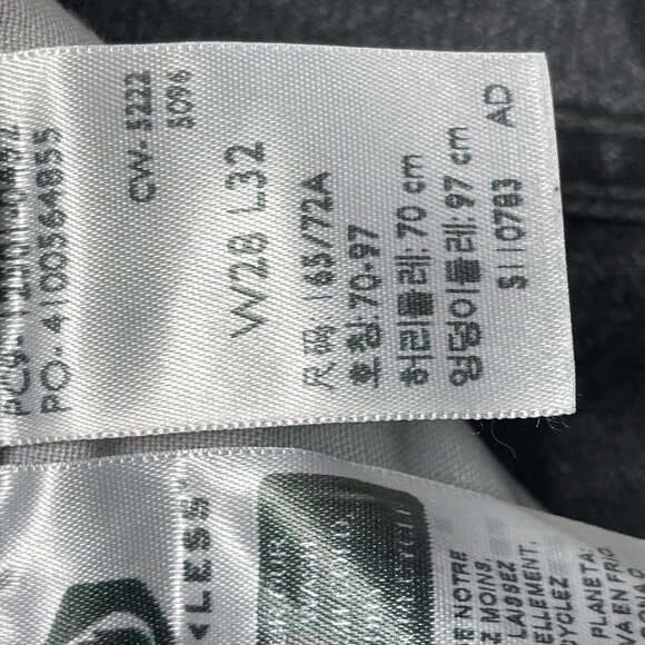 Levis Premium 501 Straight Leg Jeans 28x32 100% Cotton Mens Black Wash Big E New - Picture 11 of 12